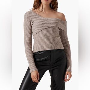 Aster the Label asymmetric off shoulder sweater